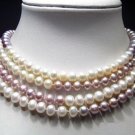 Elegance 64'' white lavender cultured pearls necklace