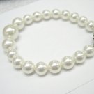 Excelent 10-14mm white south sea shell Pearl bracelet