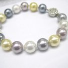 Excelent 10mm multicolor south sea shell Pearl bracelet
