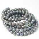 BAROQUE 5ROWS 8-9MM BLACK CULTURED PEARL BRACELET