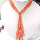 Wholesale 40'' 6-PCS nacarat coral Necklaces