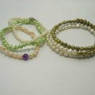 Wholesale 4-pcs multi-color cultured pearl bracelets