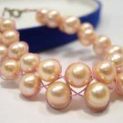 charming 2row 7.5'' pink FW Cultured Pearl bracelet