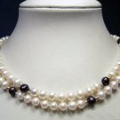 long 36'' 6-8mm natural color cultured pearl necklace