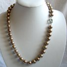 superb 20'' 12mm coffee south sea shell pearl necklace