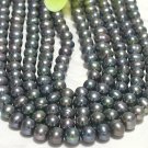 wholesale 5-pcs black loose pearls strands