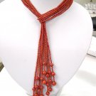 wholesale 4 pcs 41'' red coral necklaces