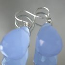 Beauty 10x15mm blue crystal earring-silver hook