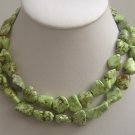 yellow natural turquoise beads SS-925 silver necklace