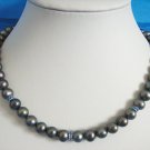 Stylish Black Round 8-9mm Fresh Water Pearls Necklace