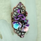 Rhinestone ring purple