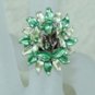Rhinestone ring flower green