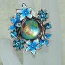Rhinestone ring cute blue