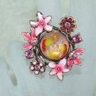 Rhinestone ring cute pink