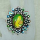 Rhinestone ring beauty green Rhinestone ring beauty green