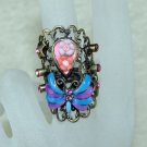 Rhinestone ring unique blue
