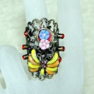 Rhinestone ring unique yellow