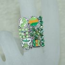Rhinestone ring apple greem Rhinestone ring apple greem
