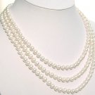 3 STRANDS 6-7MM WHITE FW CULTURED PEARL Neckalce