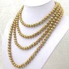 80'' Super Long Golden Freshwater Pearl Necklace