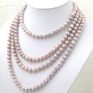 80'' Super Long Purple Freshwater Pearl Necklace