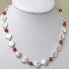 AA+ GRADE 12mm COIN PEARL QUADRATE PEARL NECKLACE