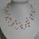 Natural Purple & White Freshwater Pearl Neckalce