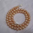 9mm pink fresh water pearl necklace