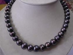 Rare Large 13mm Black Fresh Water Pearls Necklace