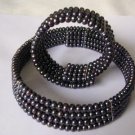 Super Black Pearl Choker Necklace With Match Bracelet