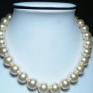 14mm Lustrous Real Yellow Seashell Pearls Necklace