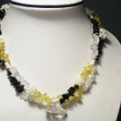 Charming 2-Srd White FW Pearls&Crystal Necklace