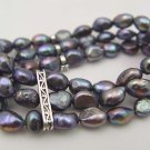Gorgeous baroque black 3 rows pearl bracelet
