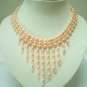 Grade AAA Genuine Choker pink freshwater pearl Necklace