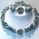 Junoesque 3rows6-7mm freshwater necklace and bracelet