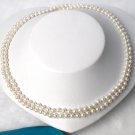 35'' Akoya 7.5mm sea water round white pearls Necklace