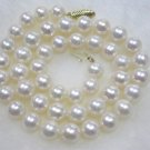 STUNNING AA 11mm round pure white pearls Necklace 14k gold