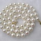 akoya 8mm round sea water white pearls necklace 9k