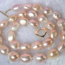 classic 18'' 13mm baroque pink cultured pearls necklace