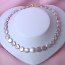 exquisite 14mm lavender coin cultured pearl necklace