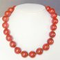 Necklace Golden Red Sponge 17mm round Coral Bead