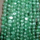 10 strand 7-8 mm nugget freshwater pearl loose string-green