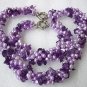 19''/ 9'' 4-STR FW PEARL AMETHYST NECKLACE BRACELET SET