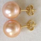 9mm NATURAL PINK CULTURED PEARL STUD EARRINGS