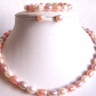 FW nature pearl necklace bracelet earring