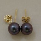 6.5mm PEACOCK BLACK AKOYA PEARL CLASSIC STUD EARRINGS