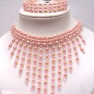 Grade AAA Genuine Choker Pink freshwater pearl Necklace