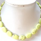 Natural Oval Yellow Turquoise Necklace