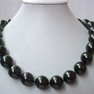 BIG! 16MM BLACK SEASHELL PEARL NECKLACE