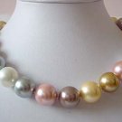 BIG! 16mm multicolor seashell pearl necklace